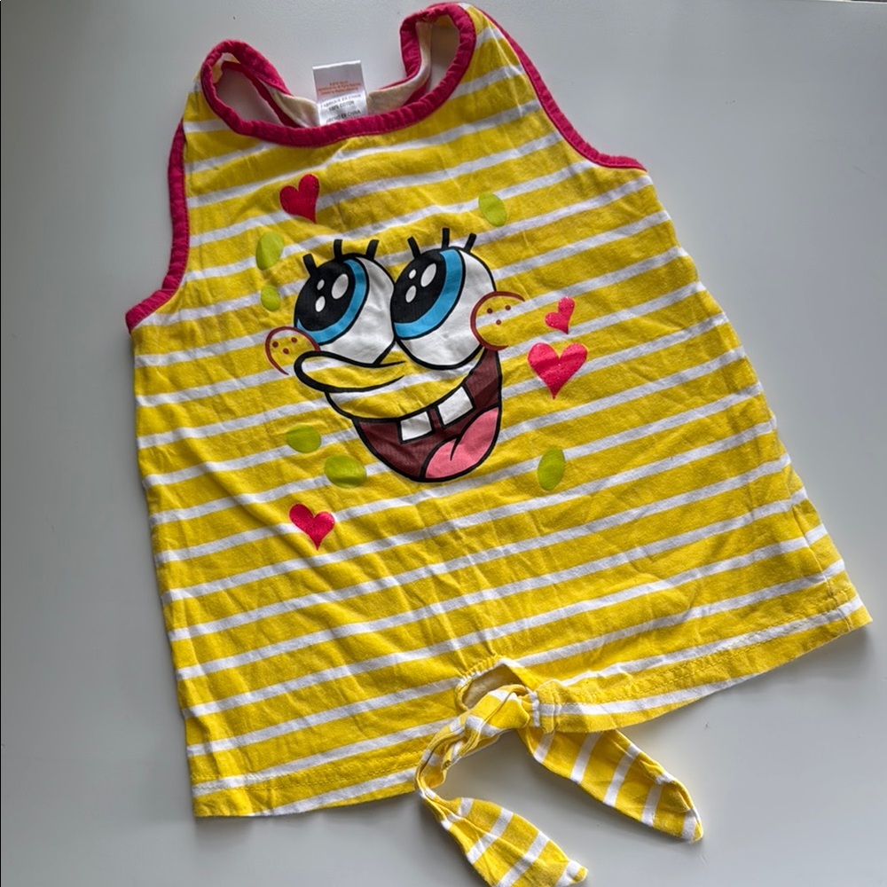 NICKELODEON Yellow Striped SpongeBob Tank Top